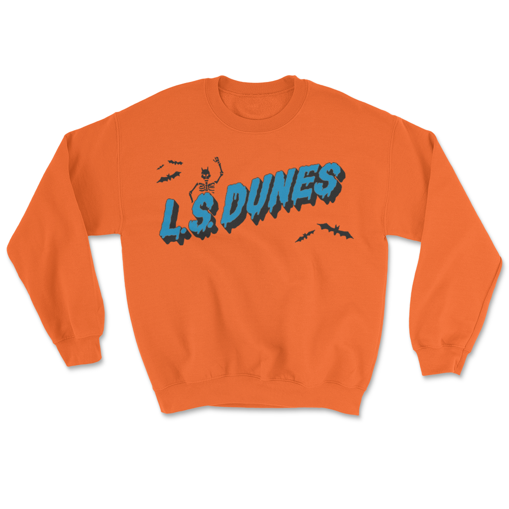 Spooky Skeleton Crewneck Sweatshirt (Orange)