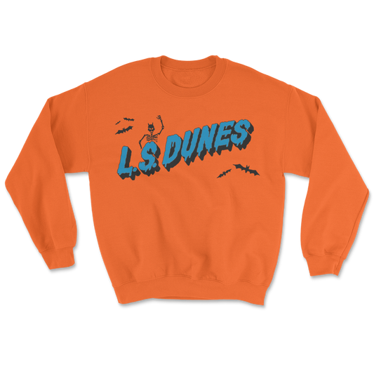 Spooky Skeleton Crewneck Sweatshirt (Orange)